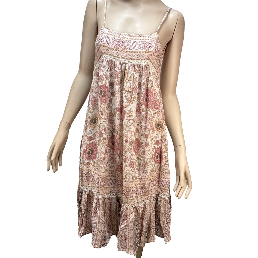 Spell‎ and The Gypsy Zahara Midi Dress Size S Dusty Pink Bohemian Vintage Floral